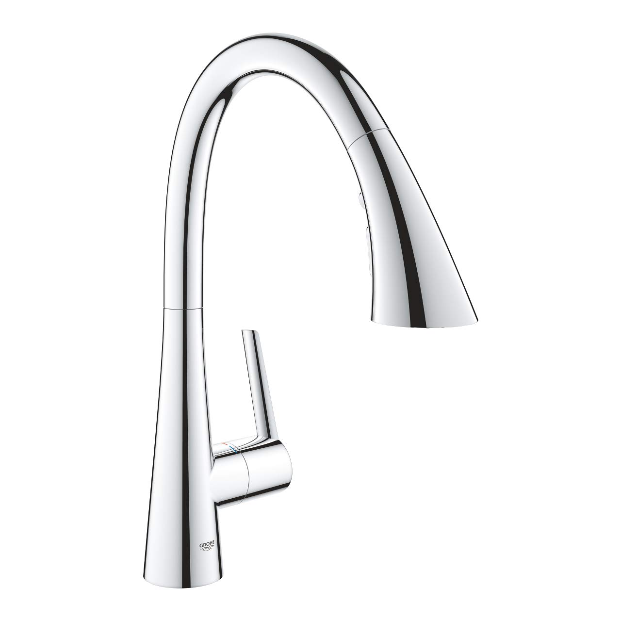 GROHE Zedra – Pull Out Kitchen Sink Mixer Tap (High C-spout, 3